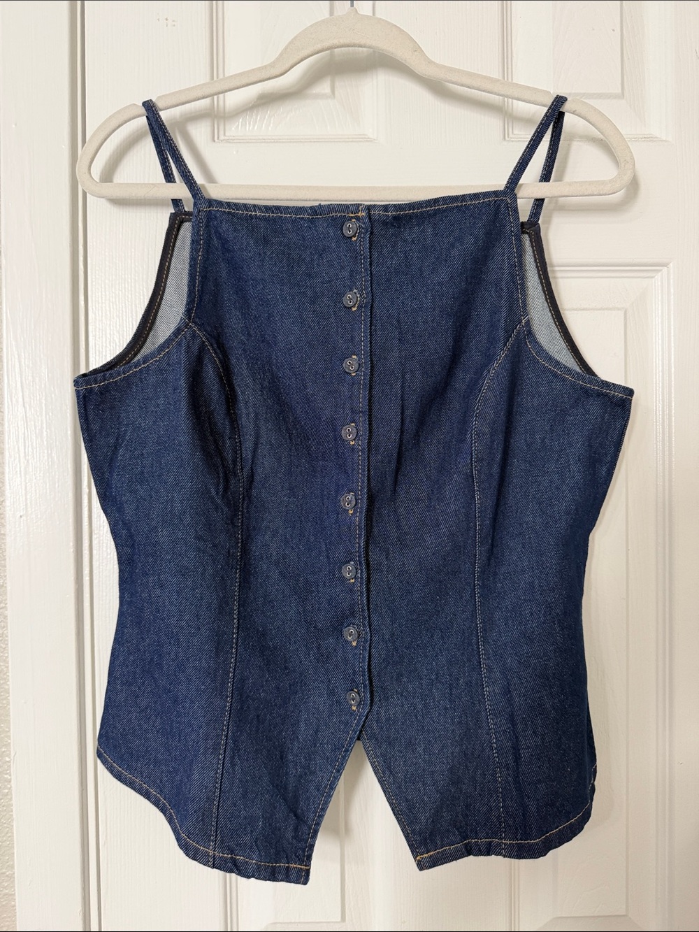 H&M Divided Dark Wash Denim Corset Cami Top Size M
